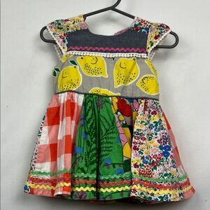 Cutey couture multi print lemon floral dress size 6-12 months